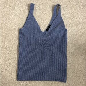J. Crew Blue Ribbed Knit Tank Top cashmere